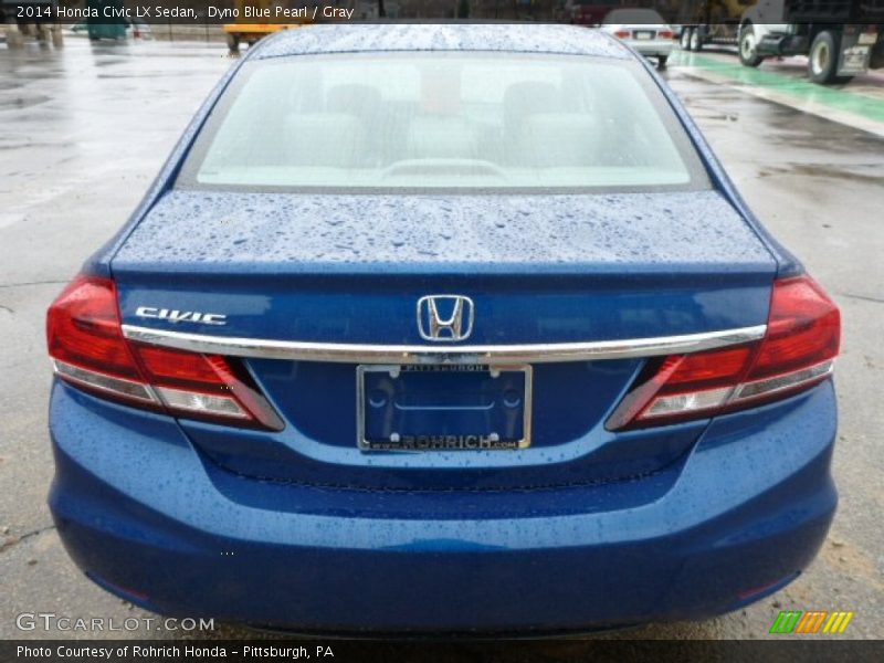 Dyno Blue Pearl / Gray 2014 Honda Civic LX Sedan