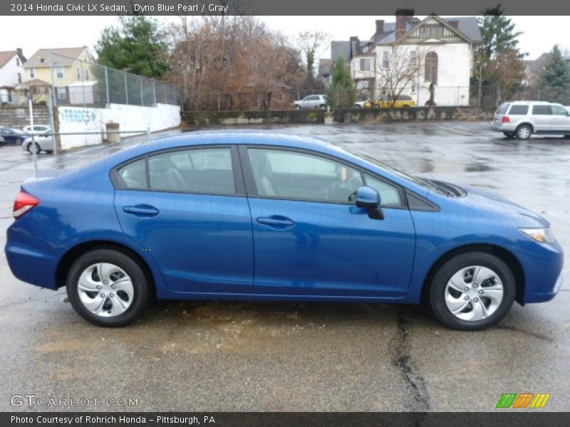 Dyno Blue Pearl / Gray 2014 Honda Civic LX Sedan