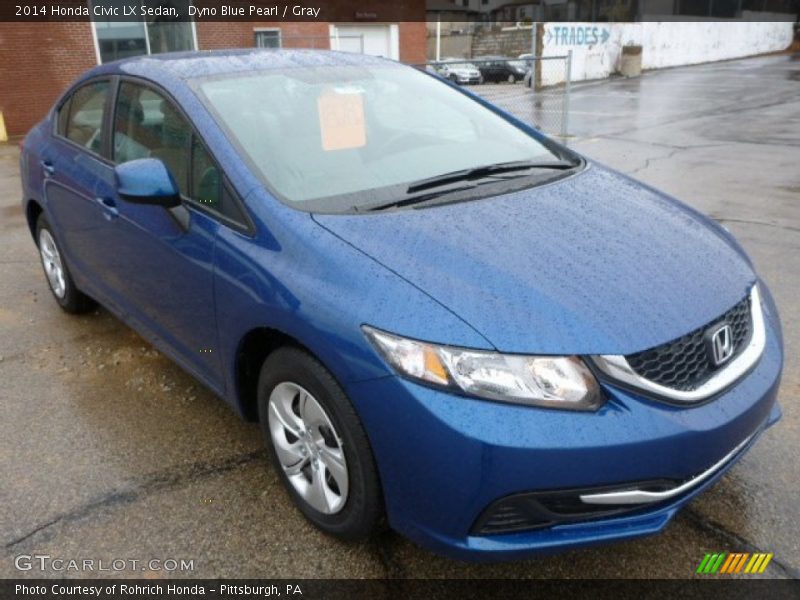 Dyno Blue Pearl / Gray 2014 Honda Civic LX Sedan