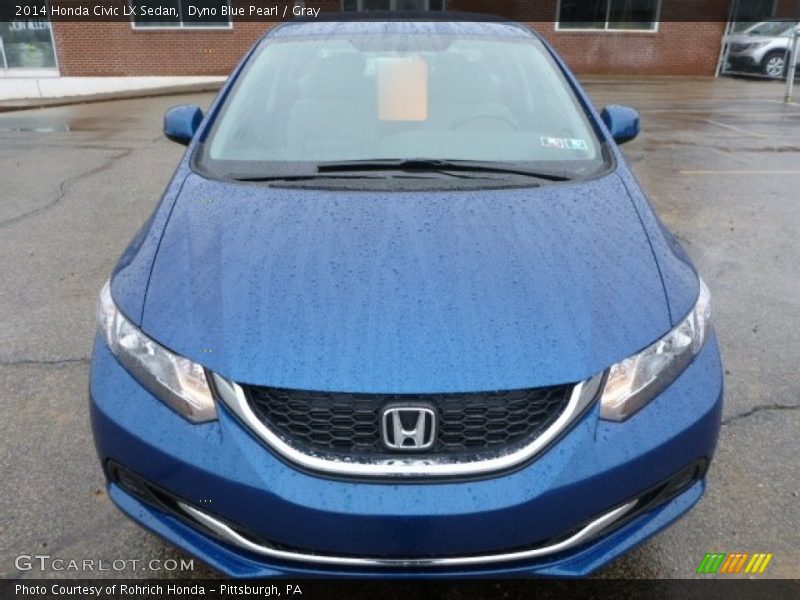 Dyno Blue Pearl / Gray 2014 Honda Civic LX Sedan