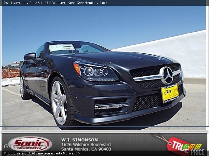 Steel Grey Metallic / Black 2014 Mercedes-Benz SLK 250 Roadster