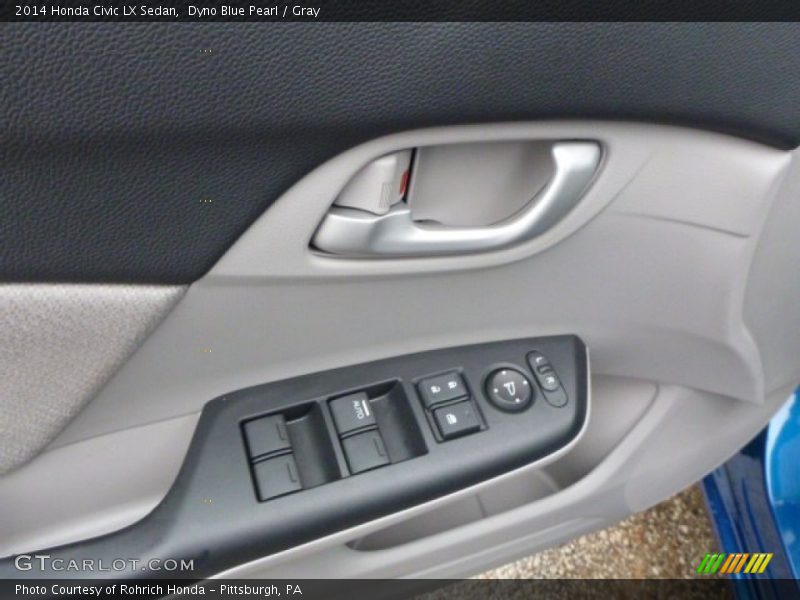 Dyno Blue Pearl / Gray 2014 Honda Civic LX Sedan