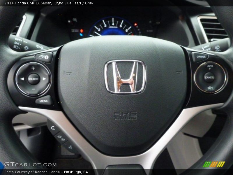 Dyno Blue Pearl / Gray 2014 Honda Civic LX Sedan