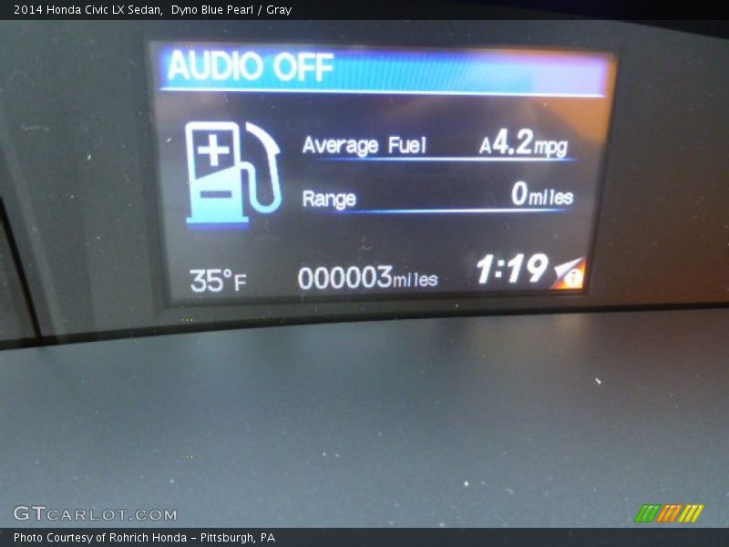 Dyno Blue Pearl / Gray 2014 Honda Civic LX Sedan