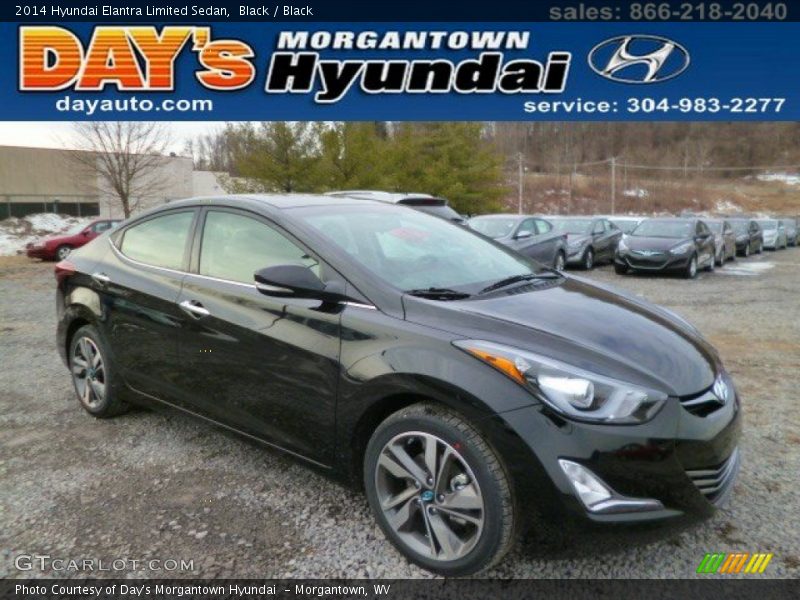 Black / Black 2014 Hyundai Elantra Limited Sedan