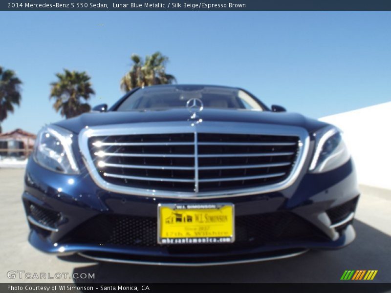 Lunar Blue Metallic / Silk Beige/Espresso Brown 2014 Mercedes-Benz S 550 Sedan