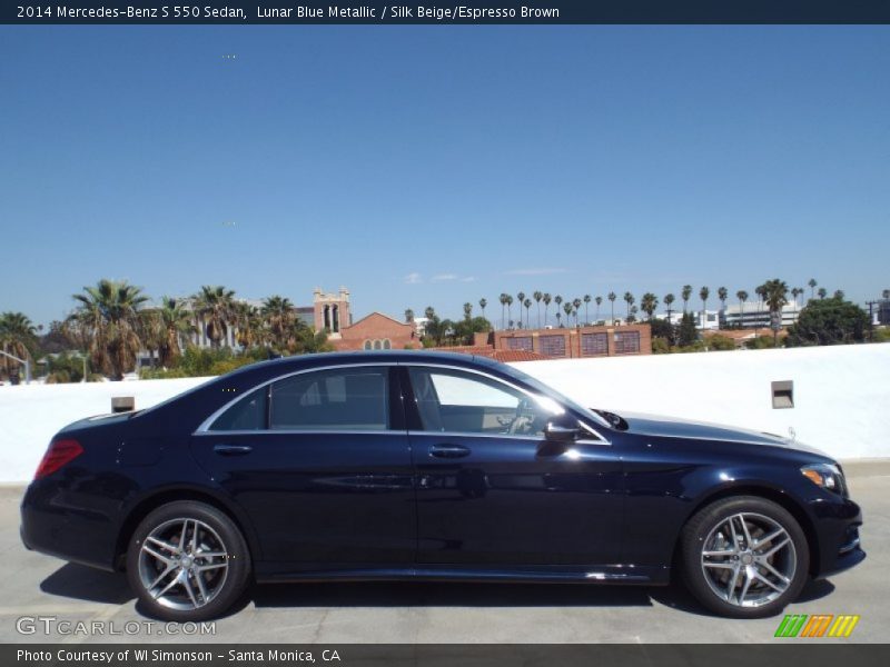 Lunar Blue Metallic / Silk Beige/Espresso Brown 2014 Mercedes-Benz S 550 Sedan