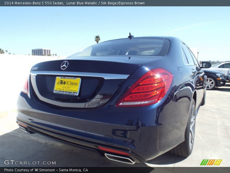 Lunar Blue Metallic / Silk Beige/Espresso Brown 2014 Mercedes-Benz S 550 Sedan