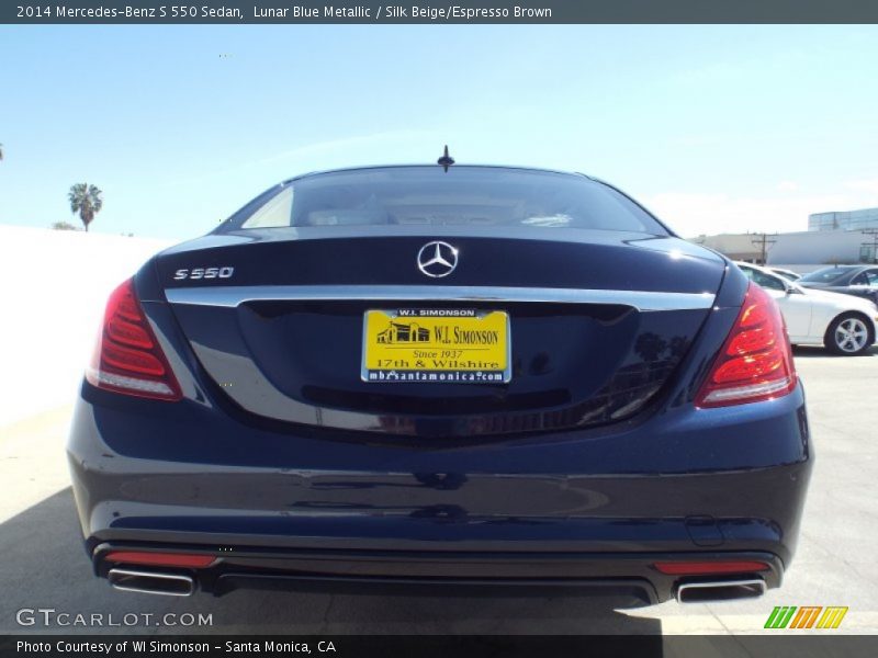 Lunar Blue Metallic / Silk Beige/Espresso Brown 2014 Mercedes-Benz S 550 Sedan