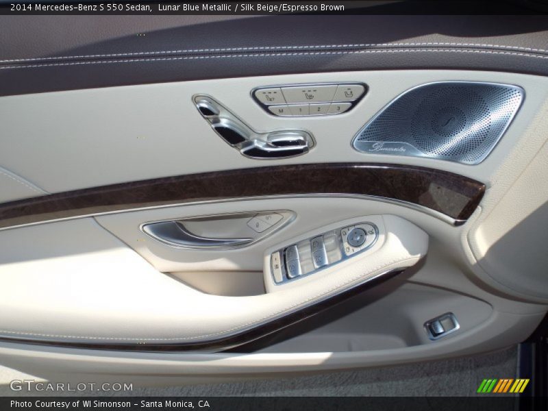 Lunar Blue Metallic / Silk Beige/Espresso Brown 2014 Mercedes-Benz S 550 Sedan