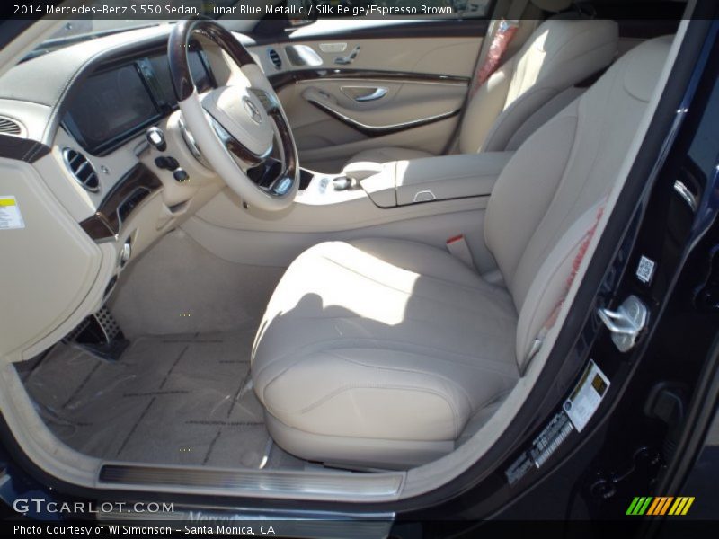 Lunar Blue Metallic / Silk Beige/Espresso Brown 2014 Mercedes-Benz S 550 Sedan