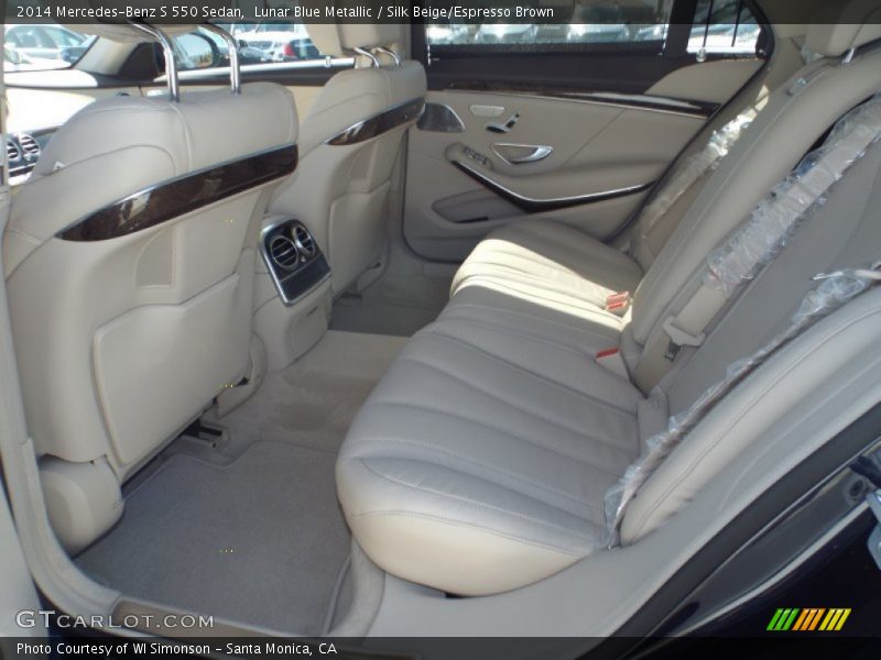Lunar Blue Metallic / Silk Beige/Espresso Brown 2014 Mercedes-Benz S 550 Sedan