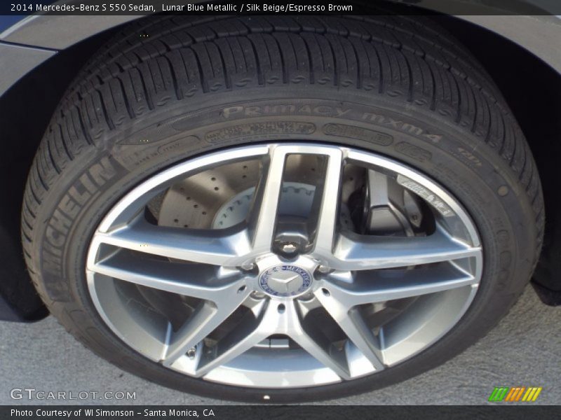 Lunar Blue Metallic / Silk Beige/Espresso Brown 2014 Mercedes-Benz S 550 Sedan