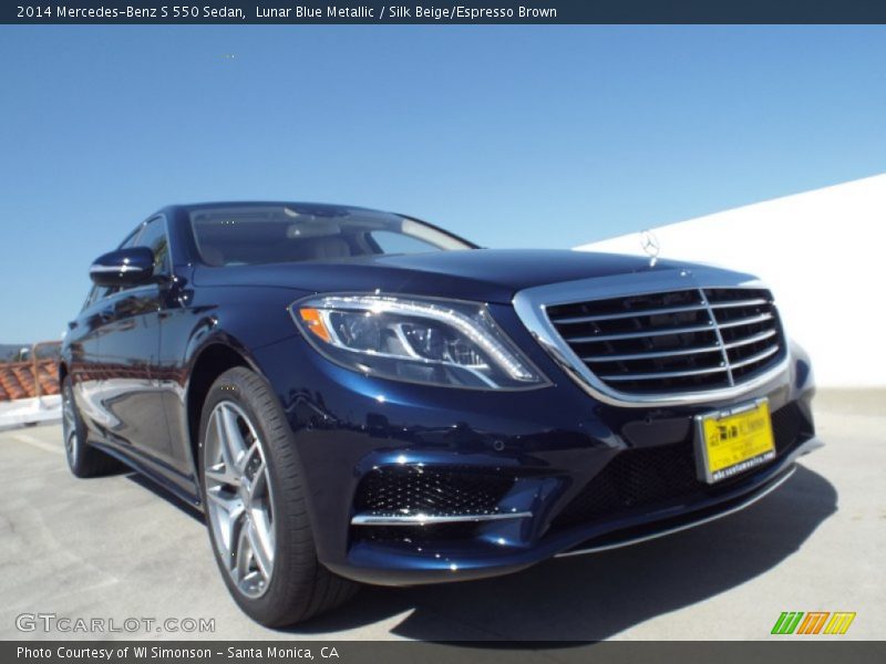 Lunar Blue Metallic / Silk Beige/Espresso Brown 2014 Mercedes-Benz S 550 Sedan