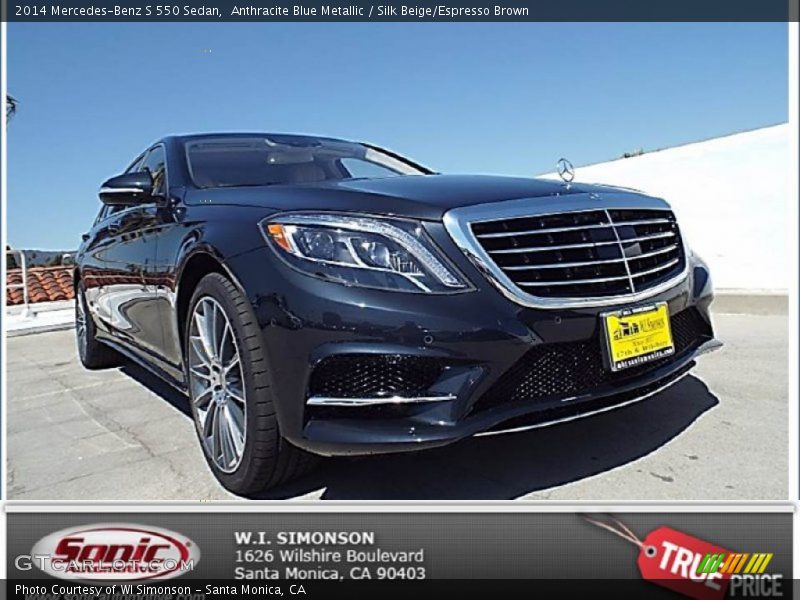 Anthracite Blue Metallic / Silk Beige/Espresso Brown 2014 Mercedes-Benz S 550 Sedan