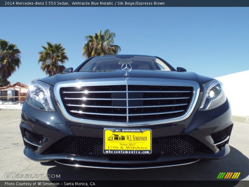 Anthracite Blue Metallic / Silk Beige/Espresso Brown 2014 Mercedes-Benz S 550 Sedan