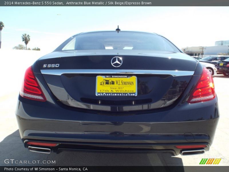 Anthracite Blue Metallic / Silk Beige/Espresso Brown 2014 Mercedes-Benz S 550 Sedan