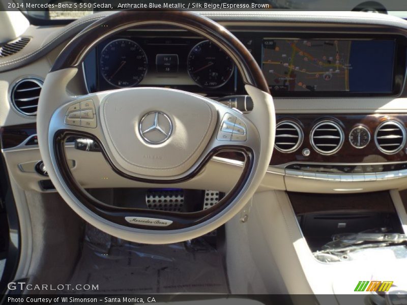 Anthracite Blue Metallic / Silk Beige/Espresso Brown 2014 Mercedes-Benz S 550 Sedan