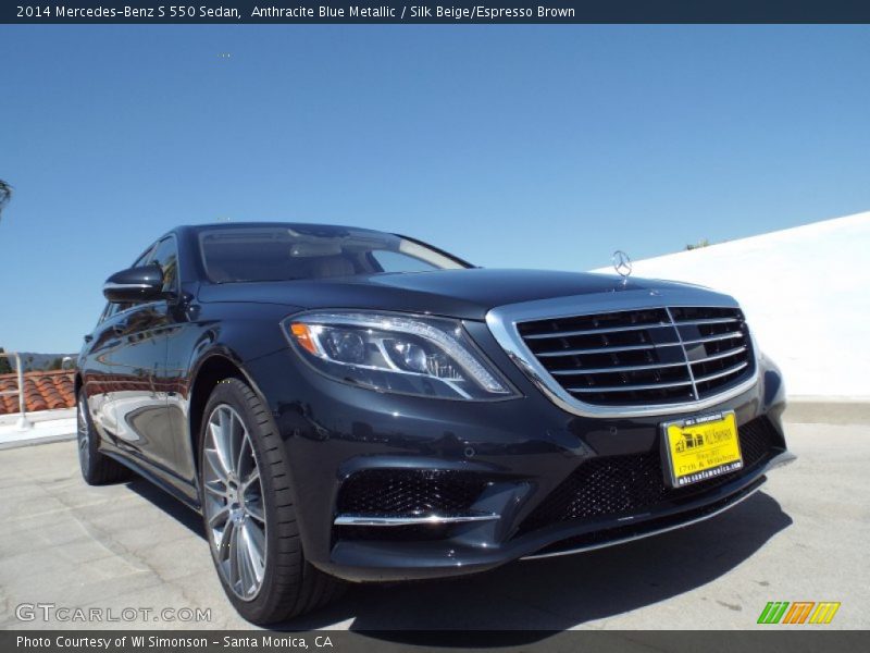 Anthracite Blue Metallic / Silk Beige/Espresso Brown 2014 Mercedes-Benz S 550 Sedan