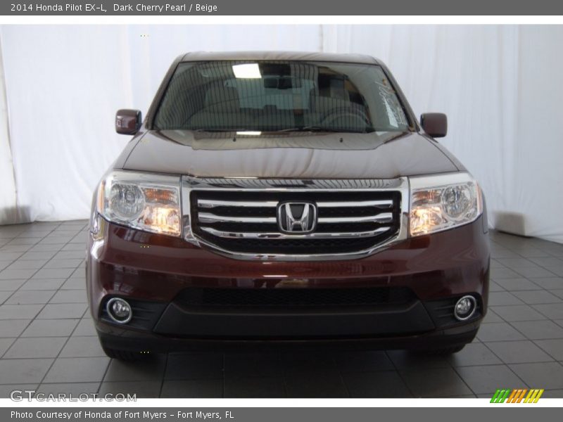 Dark Cherry Pearl / Beige 2014 Honda Pilot EX-L