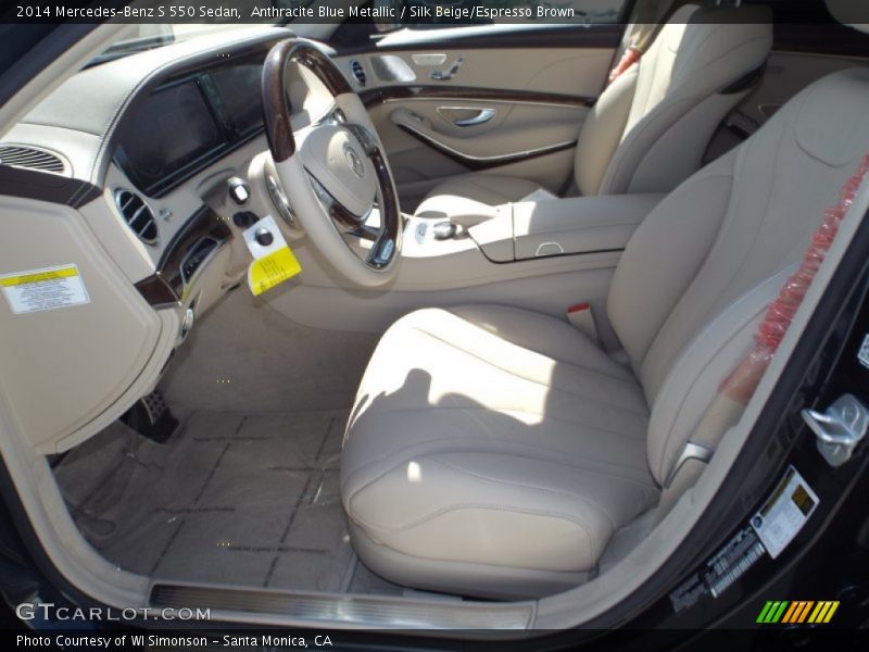 Anthracite Blue Metallic / Silk Beige/Espresso Brown 2014 Mercedes-Benz S 550 Sedan