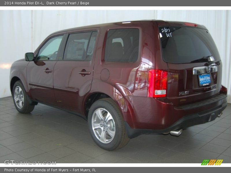 Dark Cherry Pearl / Beige 2014 Honda Pilot EX-L