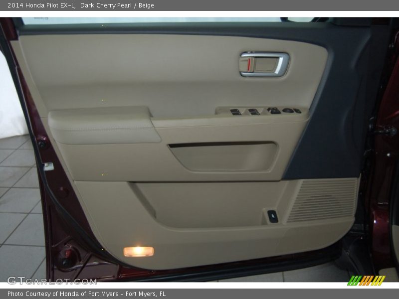 Dark Cherry Pearl / Beige 2014 Honda Pilot EX-L