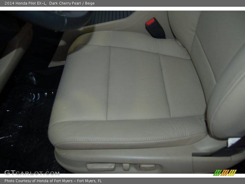 Dark Cherry Pearl / Beige 2014 Honda Pilot EX-L