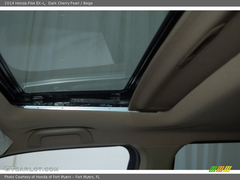 Dark Cherry Pearl / Beige 2014 Honda Pilot EX-L