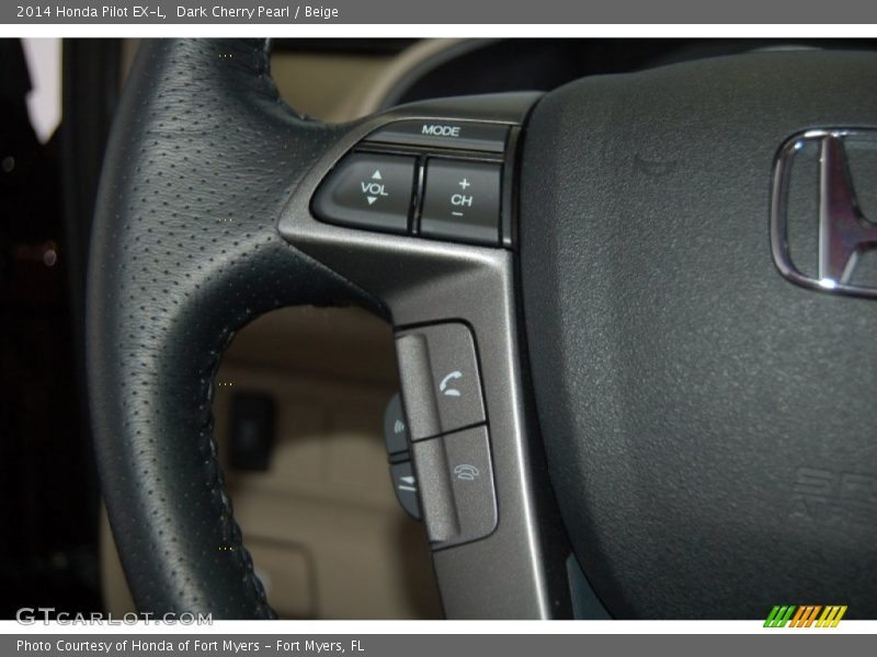 Dark Cherry Pearl / Beige 2014 Honda Pilot EX-L