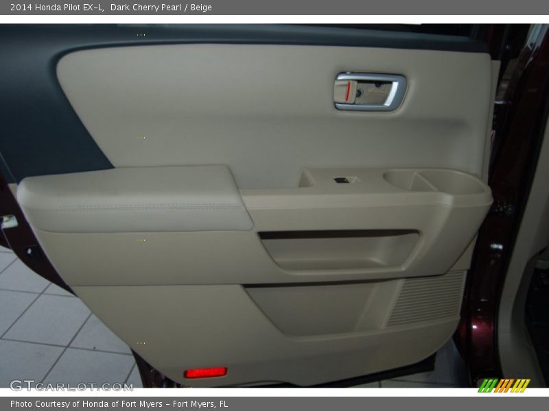 Dark Cherry Pearl / Beige 2014 Honda Pilot EX-L