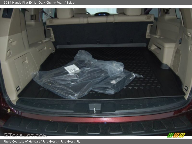 Dark Cherry Pearl / Beige 2014 Honda Pilot EX-L