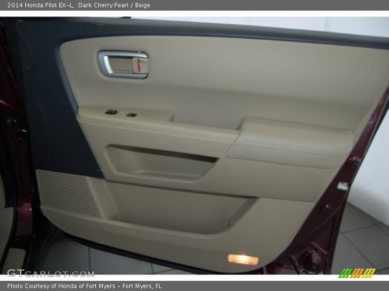 Dark Cherry Pearl / Beige 2014 Honda Pilot EX-L