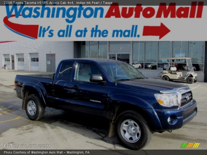 Indigo Ink Pearl / Taupe 2008 Toyota Tacoma V6 SR5 Access Cab 4x4