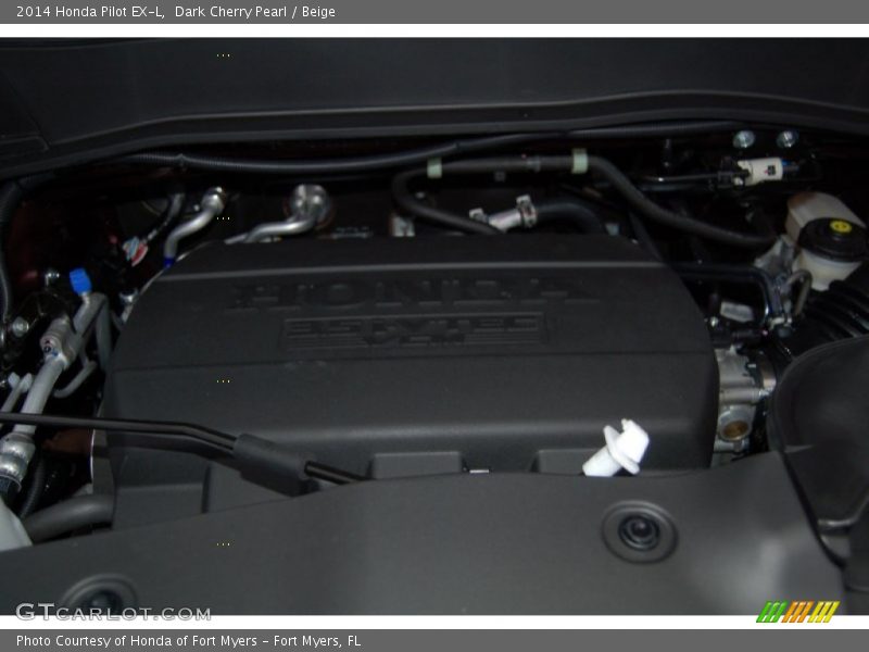 Dark Cherry Pearl / Beige 2014 Honda Pilot EX-L