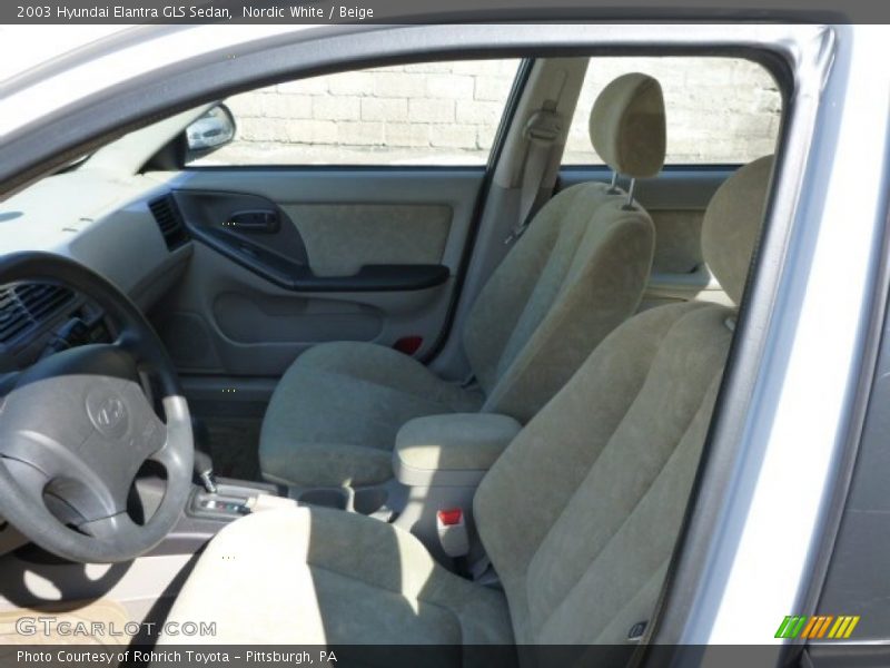 Nordic White / Beige 2003 Hyundai Elantra GLS Sedan