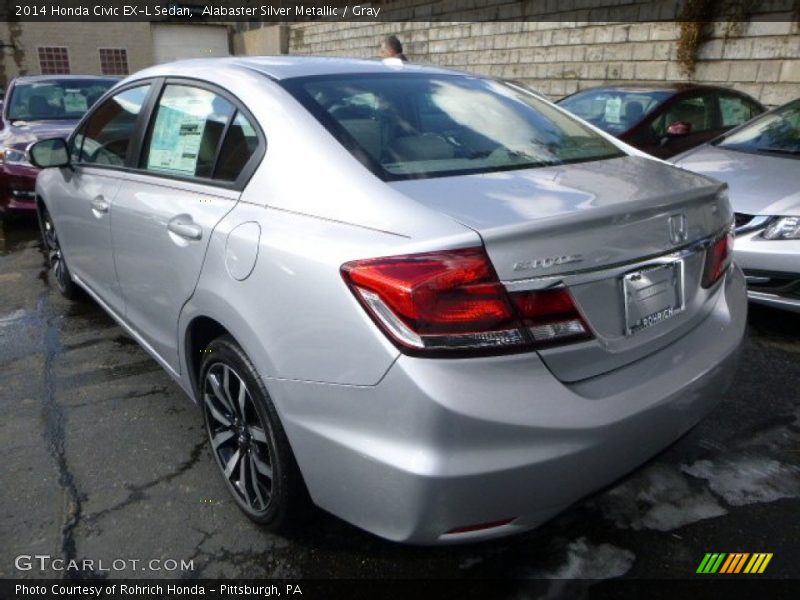 Alabaster Silver Metallic / Gray 2014 Honda Civic EX-L Sedan