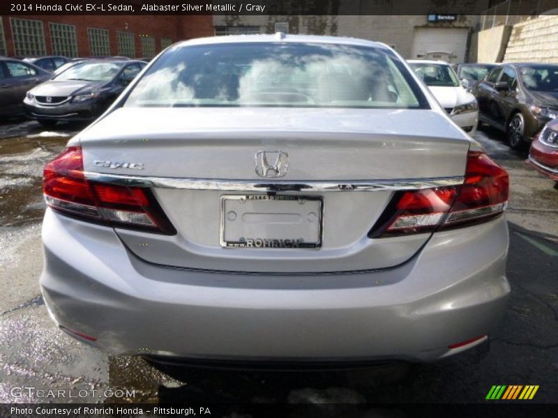 Alabaster Silver Metallic / Gray 2014 Honda Civic EX-L Sedan