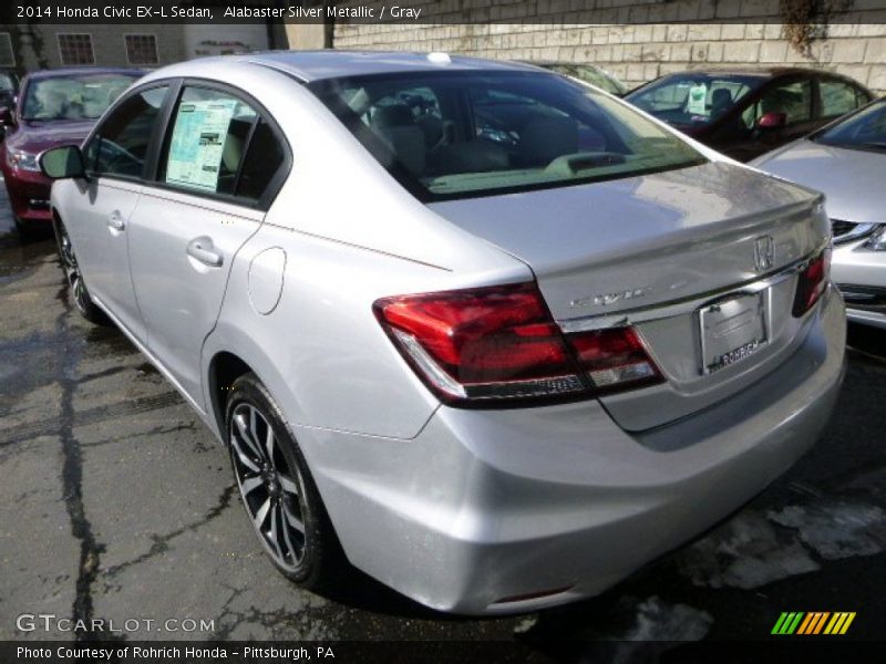 Alabaster Silver Metallic / Gray 2014 Honda Civic EX-L Sedan