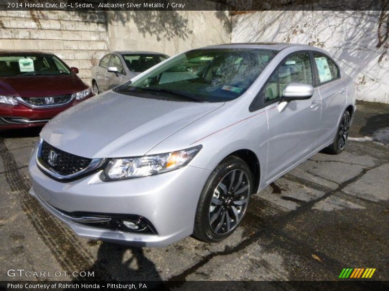 Alabaster Silver Metallic / Gray 2014 Honda Civic EX-L Sedan