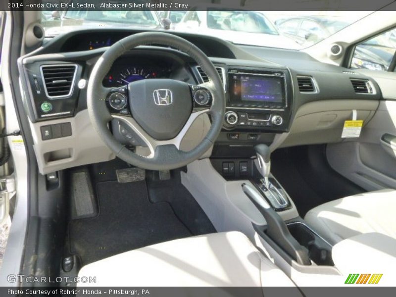  2014 Civic EX-L Sedan Gray Interior