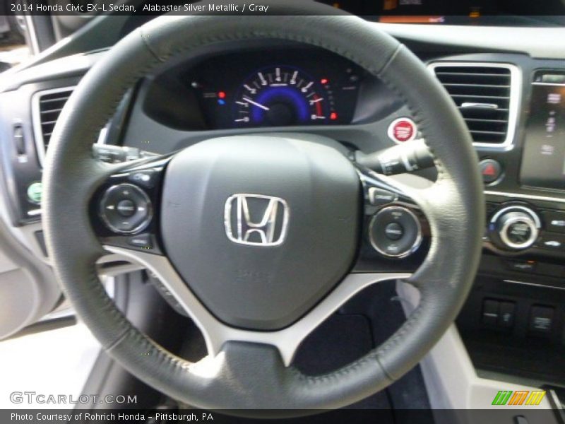 Alabaster Silver Metallic / Gray 2014 Honda Civic EX-L Sedan