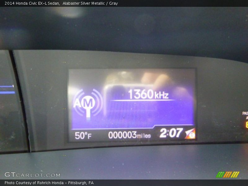 Alabaster Silver Metallic / Gray 2014 Honda Civic EX-L Sedan