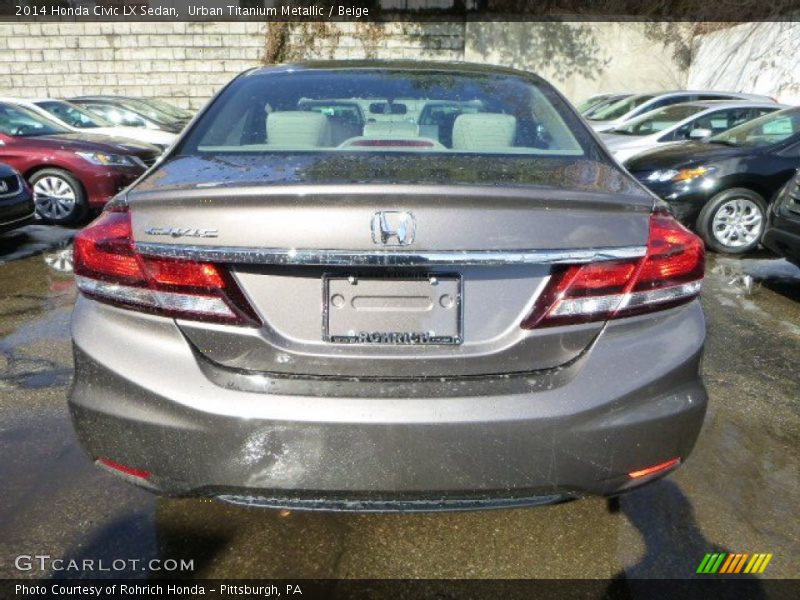 Urban Titanium Metallic / Beige 2014 Honda Civic LX Sedan