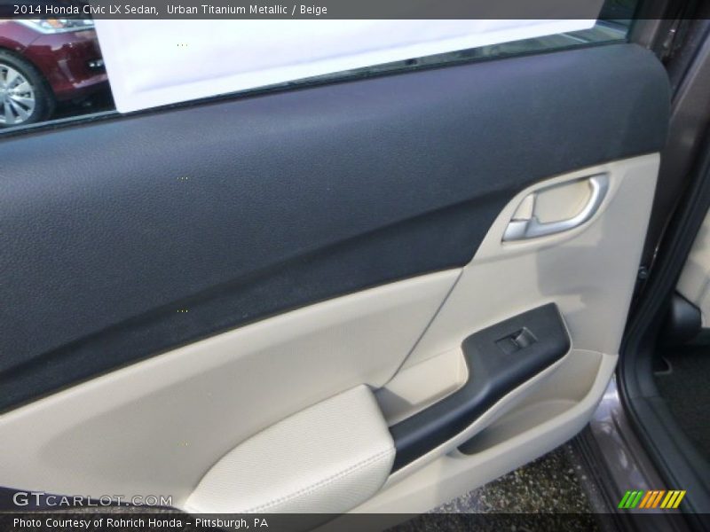 Urban Titanium Metallic / Beige 2014 Honda Civic LX Sedan