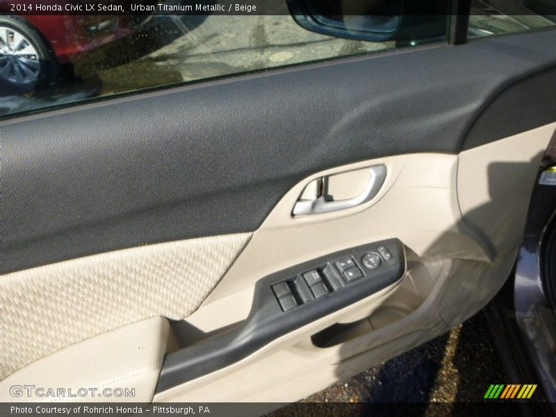 Urban Titanium Metallic / Beige 2014 Honda Civic LX Sedan