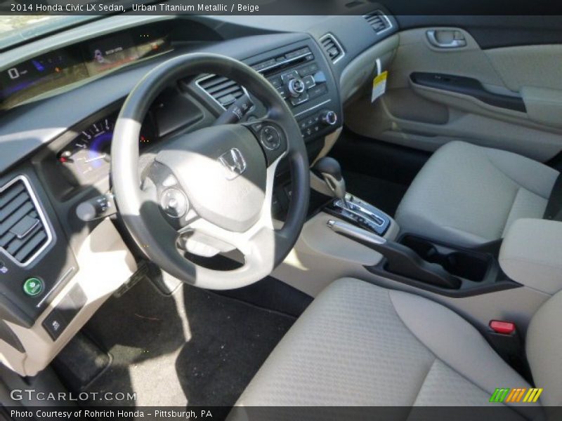 Urban Titanium Metallic / Beige 2014 Honda Civic LX Sedan