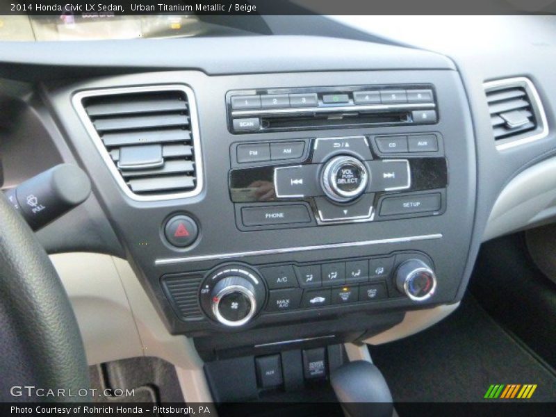 Urban Titanium Metallic / Beige 2014 Honda Civic LX Sedan