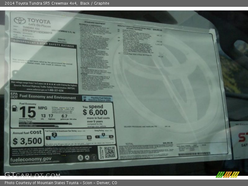 Black / Graphite 2014 Toyota Tundra SR5 Crewmax 4x4