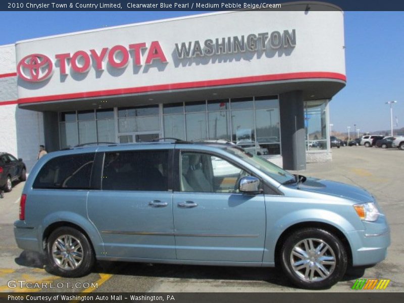 Clearwater Blue Pearl / Medium Pebble Beige/Cream 2010 Chrysler Town & Country Limited